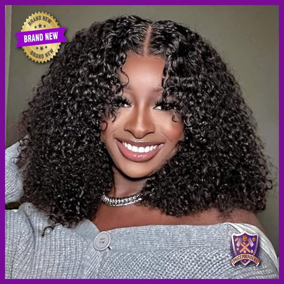 13x6 HD Lace Front Human Hair Bob Wig Glueless Curly 180 Density